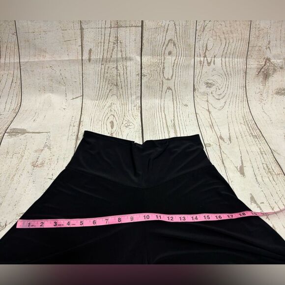 Last Tango Women’s Pants Black Stretch Extra Wide Leg Raw Hem - Picture 6 of 11